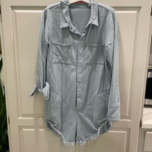 Light Blue Denim Romper